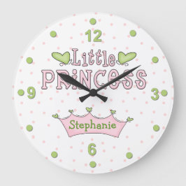 Rosa & Grönt Princess Wall Clock Stor Klocka