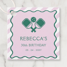 Rosa Grönt Retro Pickleball 30års födelsedag Gåvor Etiketter