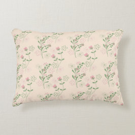 Rosa Grönt Retro Y2K 70s Flower Mönster Prydnadskudde