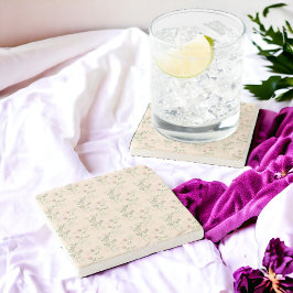 Rosa Grönt Retro Y2K 70s Flower Mönster Stenunderlägg