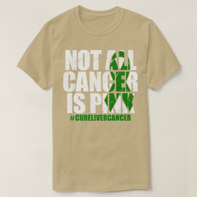 Rosa Grönt Ribbon Liver Cancer A T Shirt (Design framsida)