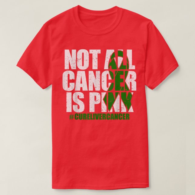 Rosa Grönt Ribbon Liver Cancer A T Shirt (Design framsida)