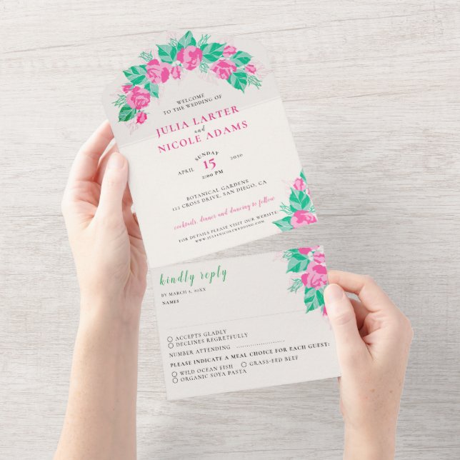 Rosa Grönt Ro Petals Flowers Garden WedWedding (Tearaway)