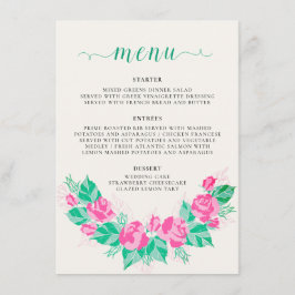 Rosa Grönt Ro Petals Flowers Garden WedWedding Meny
