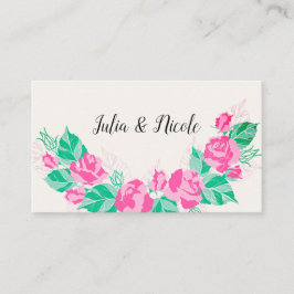 Rosa Grönt Ro Petals Flowers Garden WedWedding Placeringskort
