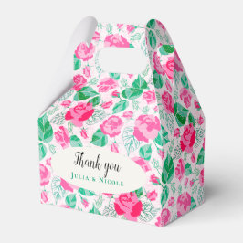 Rosa Grönt Ro Petals Flowers Garden WedWedding Presentaskar