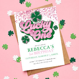 Rosa Grönt St. Patrick's Lucky en första födelseda Inbjudningar