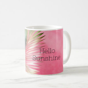 Rosa Grönt Tropiskt Blad Kaffemugg