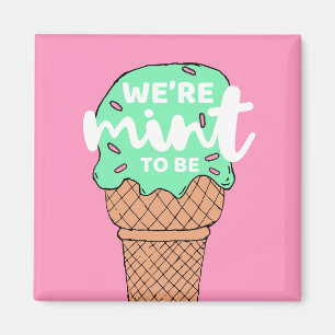 Rosa Grönt Valentine Sketches Mint to be Ice Cream Magnet