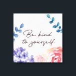 Rosa Grönt Vattenfärgblommor Bli vänliga mot dig s Canvastryck<br><div class="desc">Med mina vattenfärgblommor i en boho-chic stil,  inspirerande citat "Var snäll mot dig själv" på en rosa bakgrund. Handmålad teaterkonst med ett motiverande,  uppmuntrande och inspirerande ordspråk.</div>