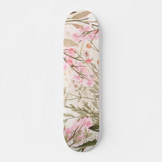  rosa grönt   vattenfärgsblommigt mini skateboard bräda 18,5 cm