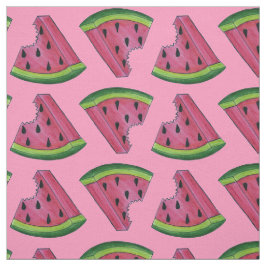 Rosa Grönt Watermelon Fruit Melon Slice Fabric Tyg