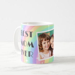 Rosa Groovy Boho Regnbåge Morsdags kaffekoppar