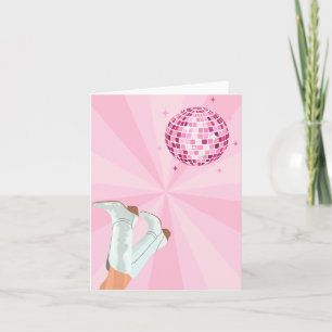 Rosa Groovy boores disco boll Kort