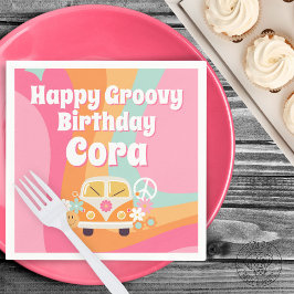 Rosa Groovy Födelsedag Pappersservett