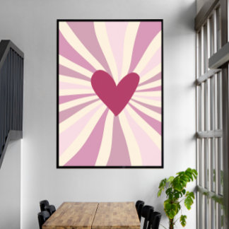 Rosa Groovy Heart Poster