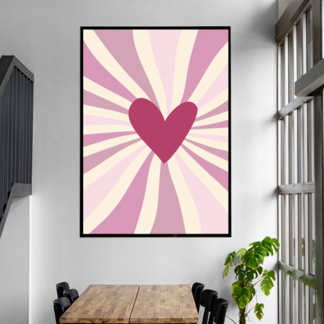 Rosa Groovy Heart Poster (Skapare uppladdad)
