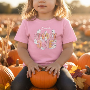Rosa Groovy Kuslig Ettårs Födelsedags Tjej Spöke T Shirt