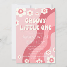Rosa Groovy One 70s Girl Retro 1st Birthday