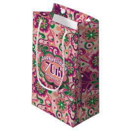 Rosa Groovy Psychedelic 60-tal 70-tal Blommigt Bir