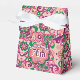 Rosa Groovy Psychedelic 60-tal 70-tal Blommigt Bir Presentaskar