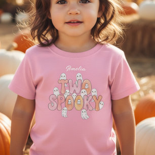 Rosa Groovy Två Kuslig Flickas 2-års Födelsedag Sp T Shirt