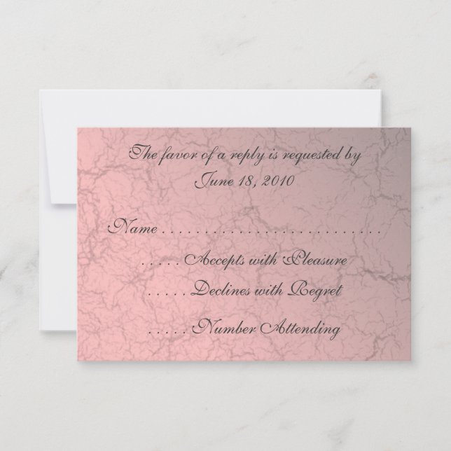 Rosa Grunge Damask-OSA kort (Framsida)
