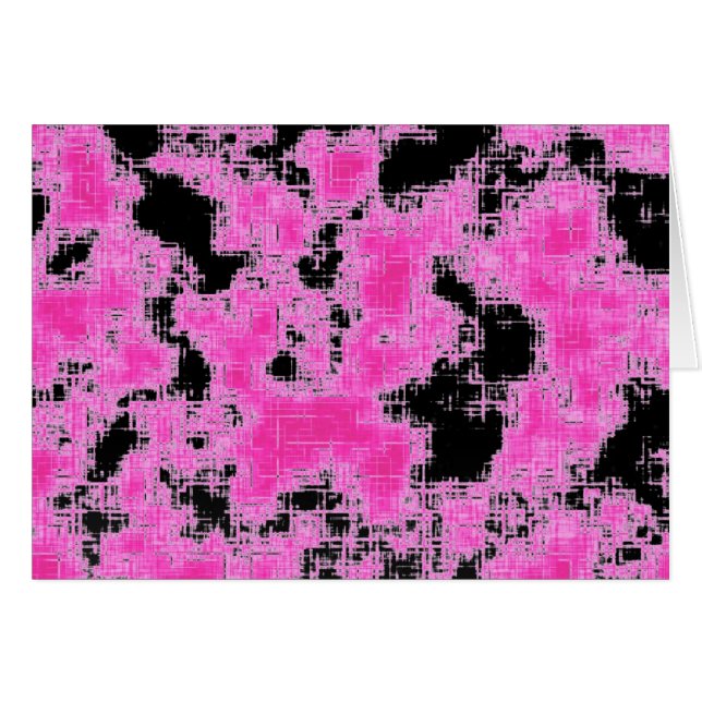 Rosa Grunge Hälsningskort (Framsidan Horizontal)