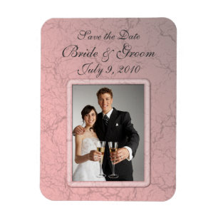 Rosa Grunge Save Date Premium Magnet