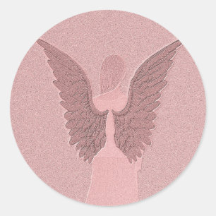 Rosa Guardian Angel Runt Klistermärke