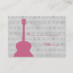 Rosa Guitar Grunge Place Card Placeringskort
