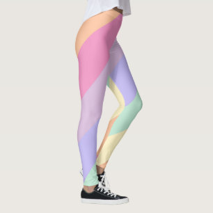 Rosa Gul Blå Grön Lila Damfärgglad Leggings