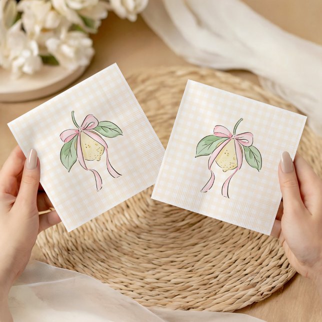 Rosa & Gul Citronbåge Bebis Shower Pappersservett (Skapare uppladdad)