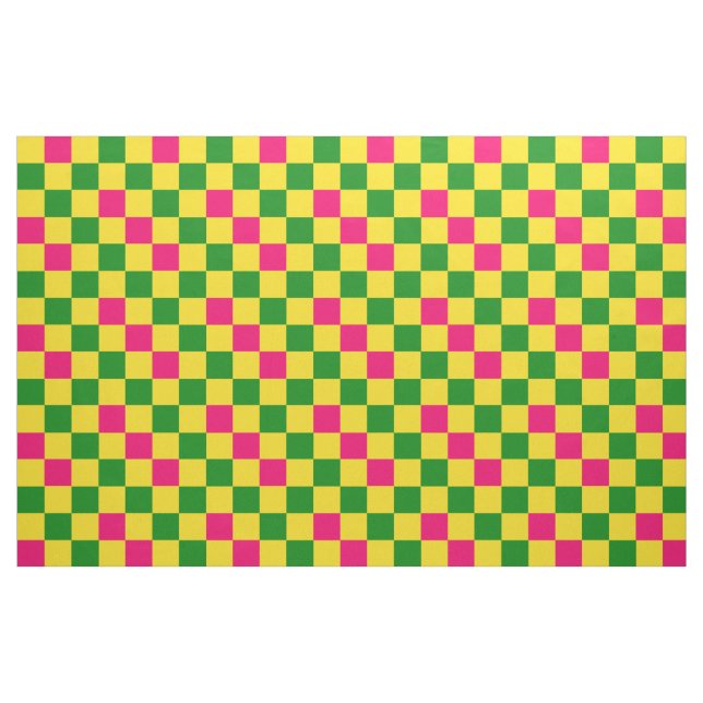 Rosa Gul Grön Rutig Mönsterdesign  Tyg (Fat Quarter)