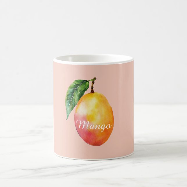 Rosa Gul Mango Frukt Kaffemugg (Center)