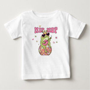 Rosa Gul Rolig Retro Hip Hop Groda T Shirt