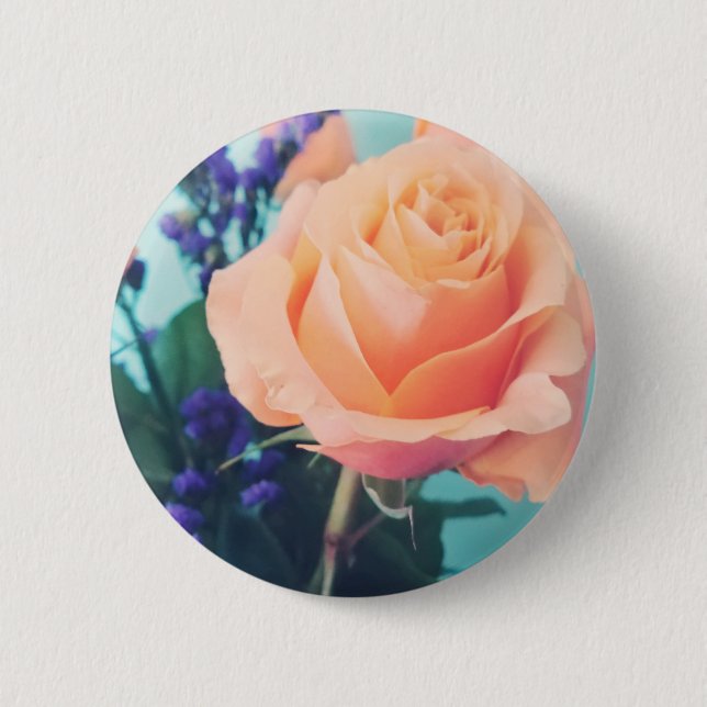 rosa gul ros med mintgrön bakgrund knapp (Framsida)