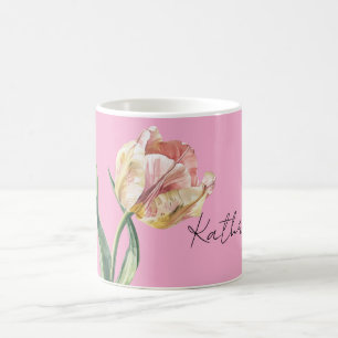 Rosa Gul Vår Tulpan Blomma Kaffemugg