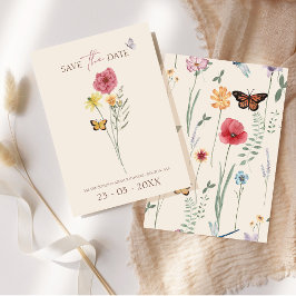 Rosa Gul Vildblomma Whimsical Save The Date Spara Datumet