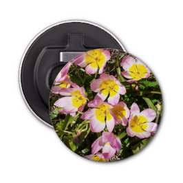 Rosa & Gula blommor Knappen Flasköppnare