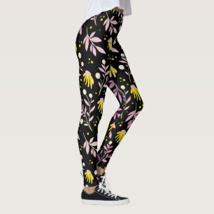 Rosa + Gula blommor Leggings