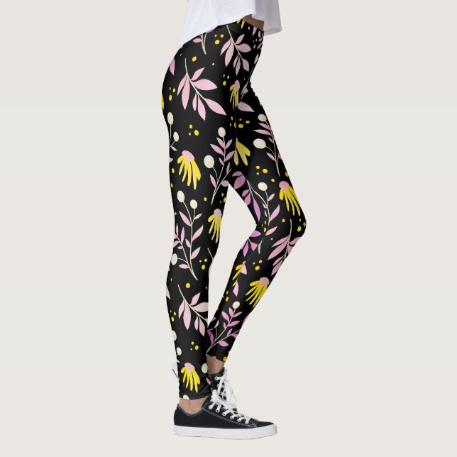 ROSA + GULA BLOMMOR LEGGINGS (Höger)