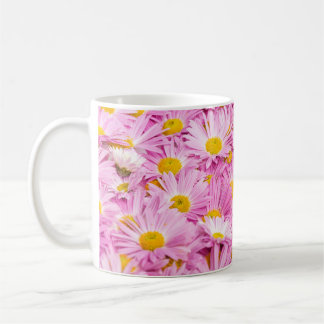 Rosa Gula blommor Sömlös bakgrund Kaffemugg