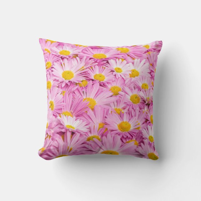 Rosa Gula blommor Sömlös bakgrund Kudde (Framsida)