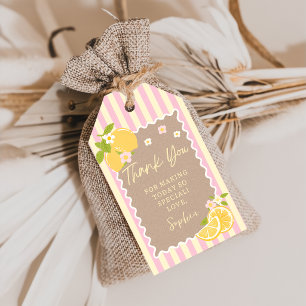 Rosa & Gula Citron Färsk Födelsedagspresent Taggar Presentetikett