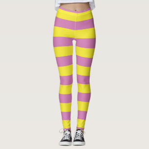 Rosa gula ränder leggings