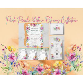 Rosa gulaktiga gula blommar pappersservett