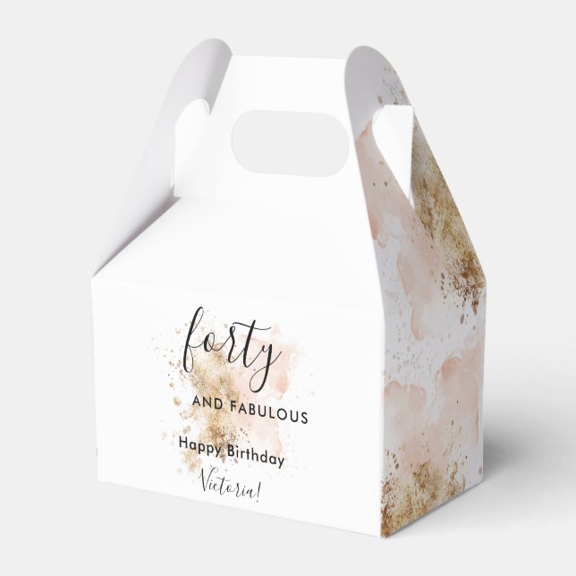 Rosa Guld 40:e födelsedagen vid 40:e födelsedagen  Presentaskar (Framsidan Sidan)