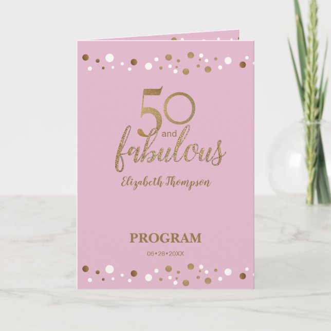 Rosa Guld 50 och fantastiska femtiodagarsprogram Program (Framsida)