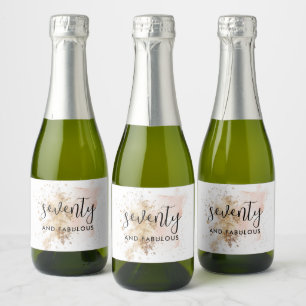 Rosa & Guld 70:e födelsedagen Mini Sparkling Vin L
